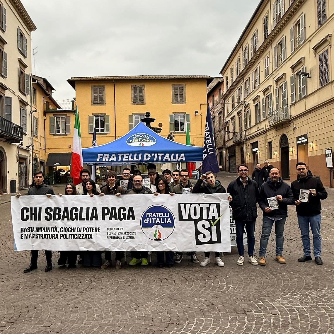 &ldquo;S&igrave;&rdquo; al referendum sulla giustizia: prosegue la mobilitazione di Fratelli d&rsquo;Italia in tutta la provincia