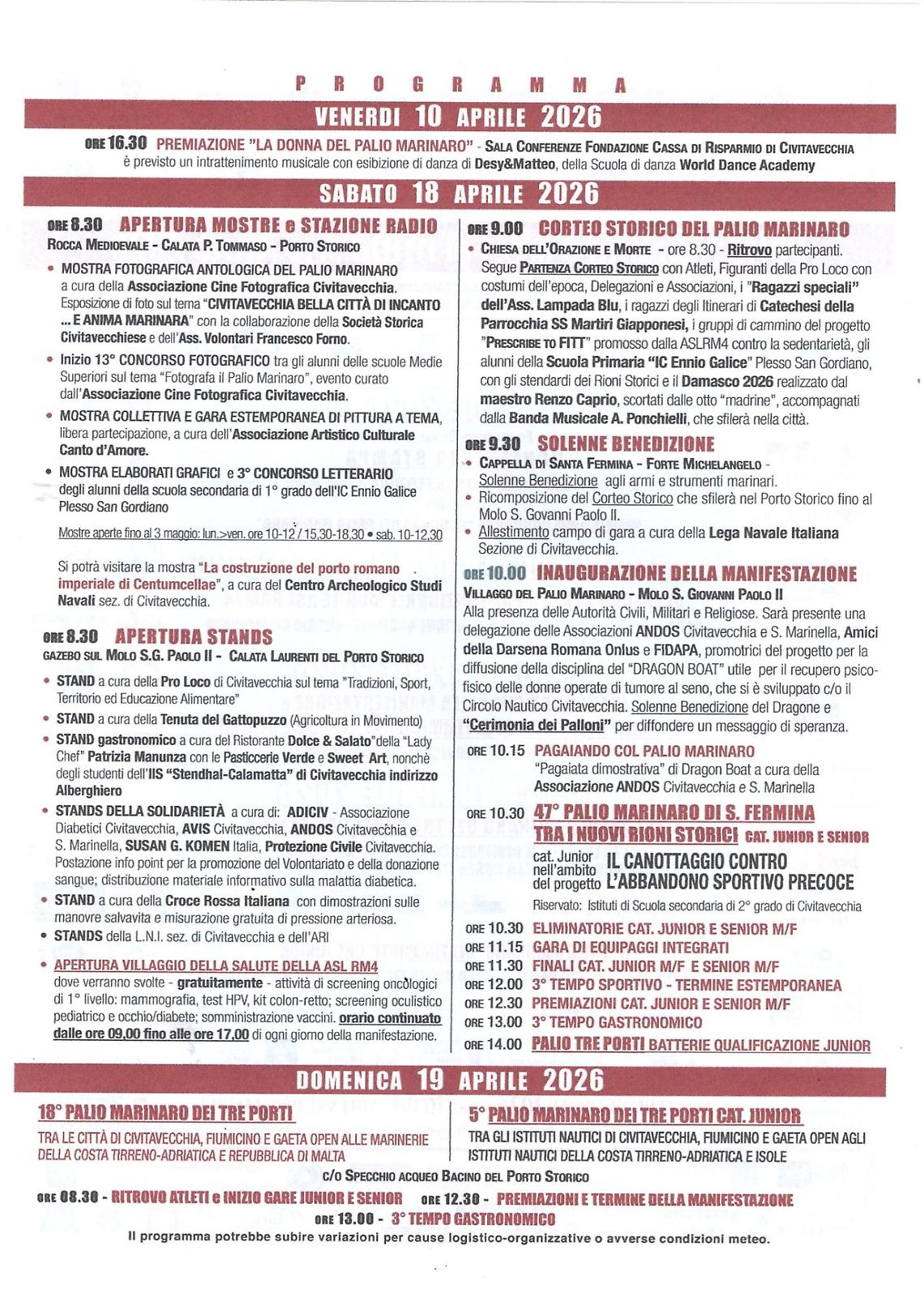 Cresce l'attesa per il Palio Marinaro