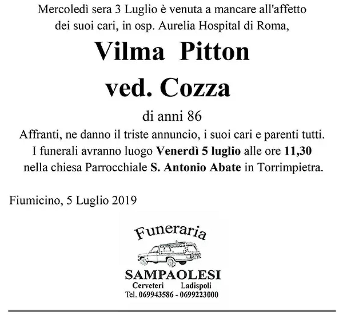 VILMA PITTON Ved. COZZA di anni 86