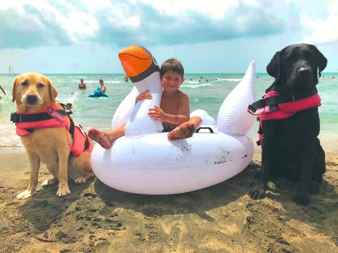 Tarquinia, bimbo in mare salvato dai cani del Sics