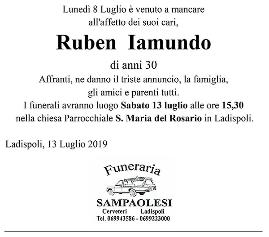 RUBEN IAMUNDO di anni 30