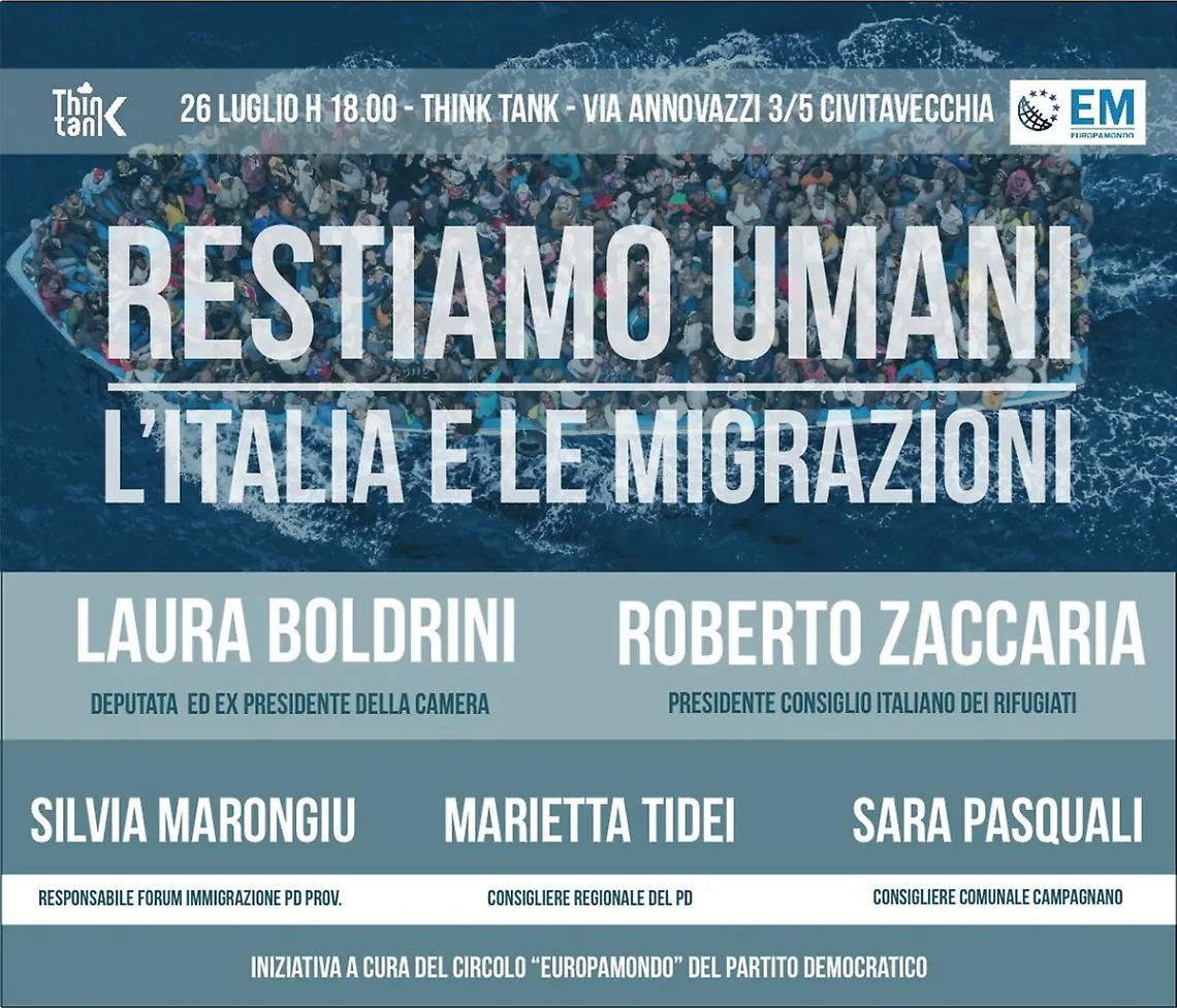 Migranti: se ne parla a Civitavecchia con Laura Boldini