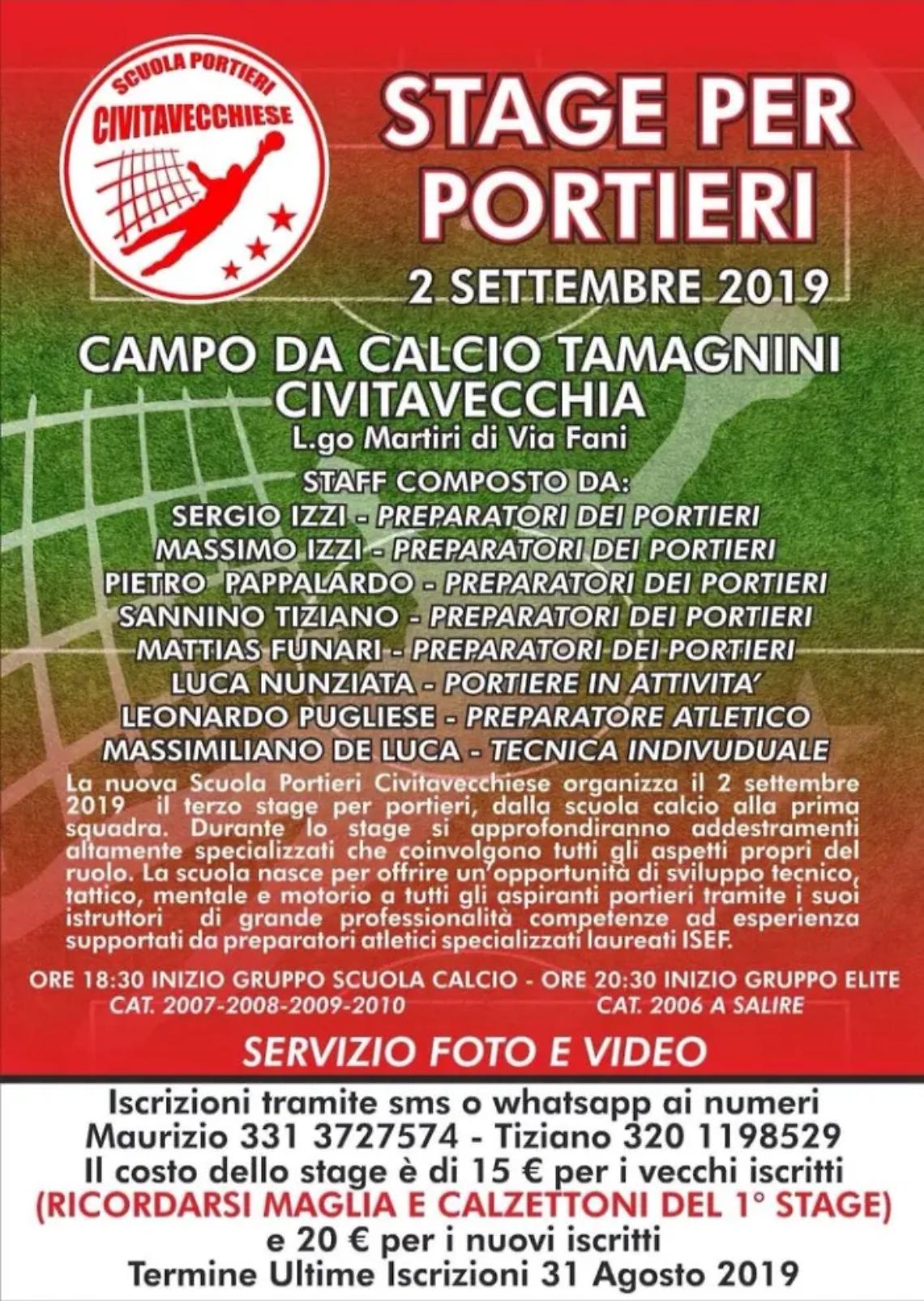 Scuola Portieri Civitavecchiese: uno stage per numeri uno