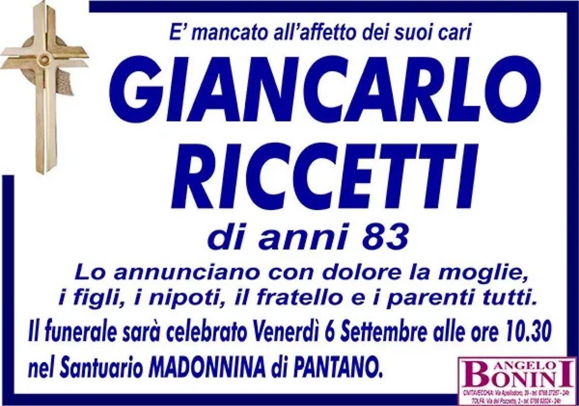 GIANCARLO RICCETTI di anni 83