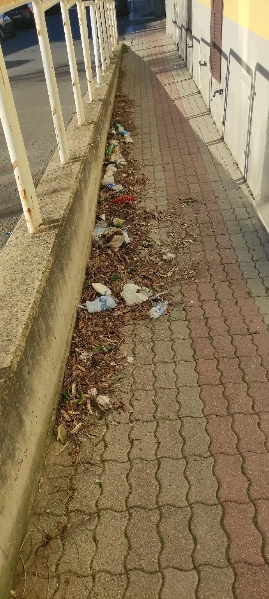 Via dell'Immacolata tra degrado e sporcizia