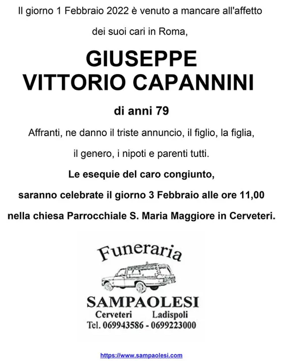 GIUSEPPE VITTORIO CAPANNINI di anni 79