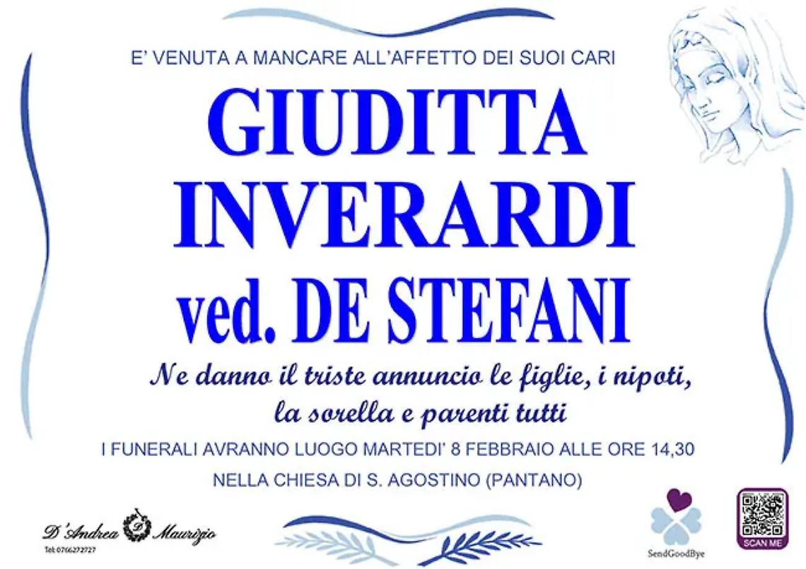 GIUDITTA INVERARDI ved. DE STEFANI