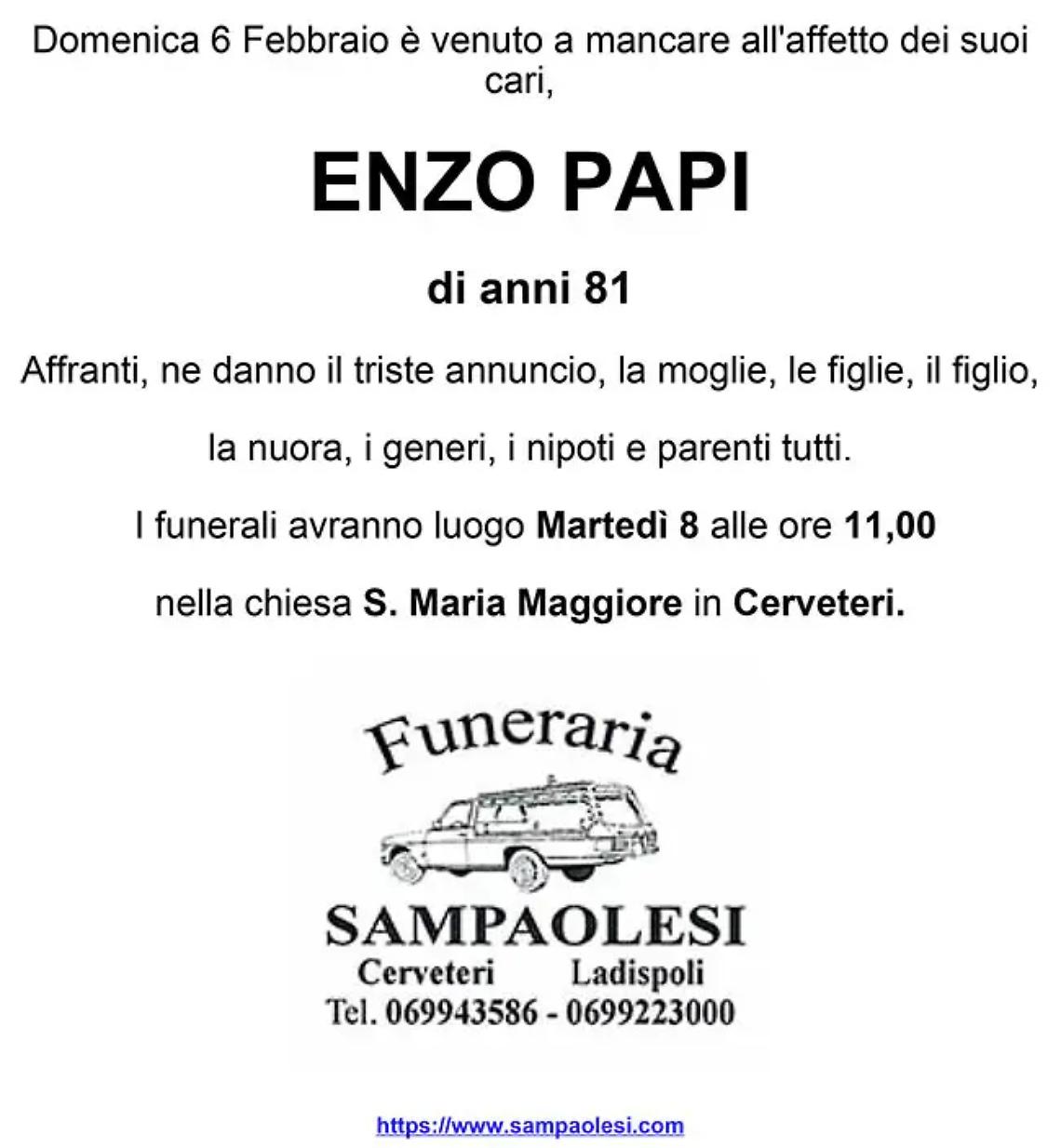 ENZO PAPI di anni 81