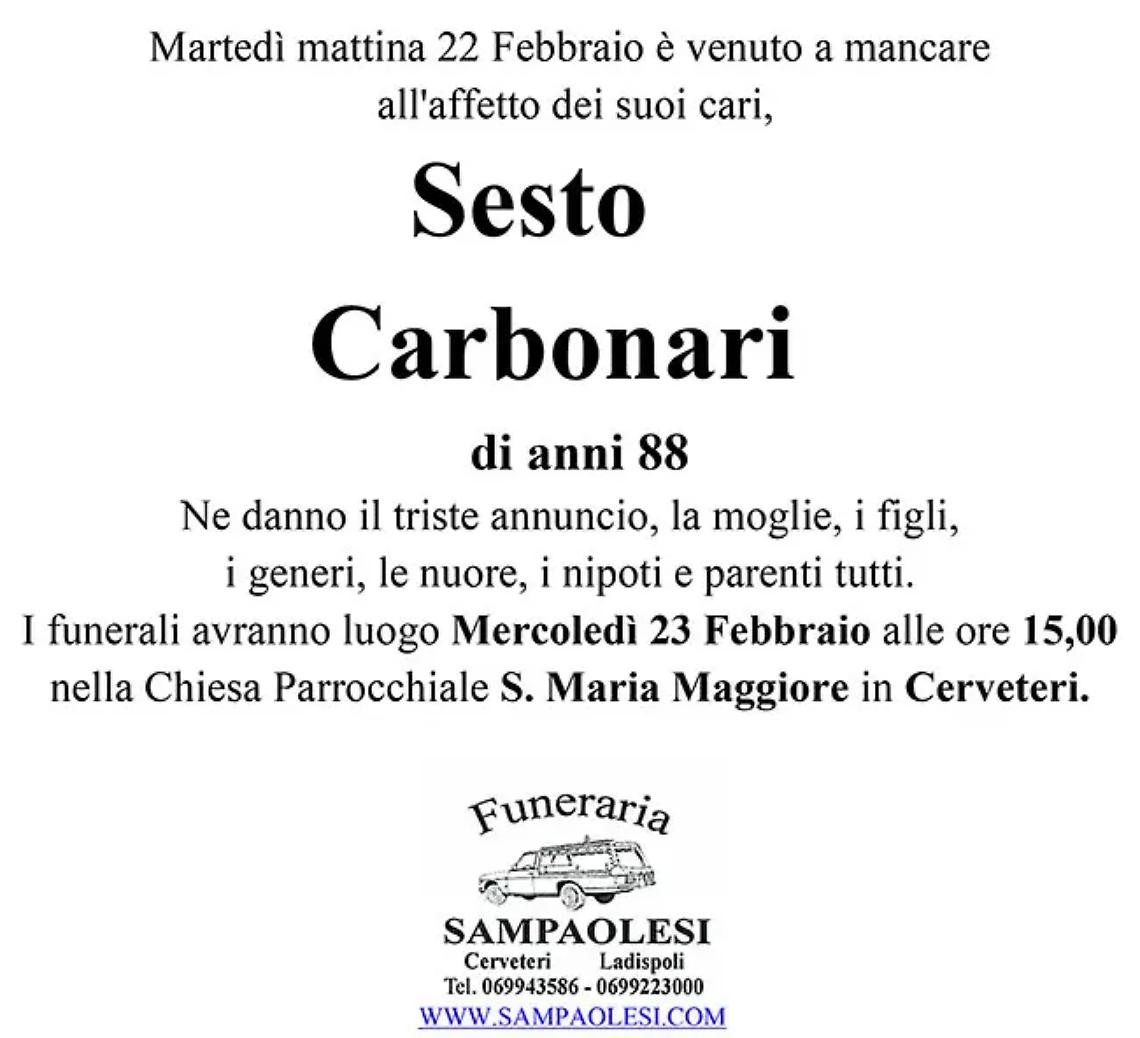 SESTO CARBONARI di anni 88