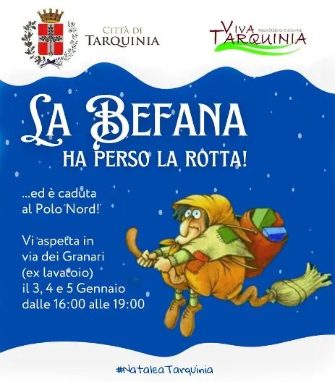 Tarquinia, la Befana &ldquo;disorientata&rdquo; arriva al Polo Nord