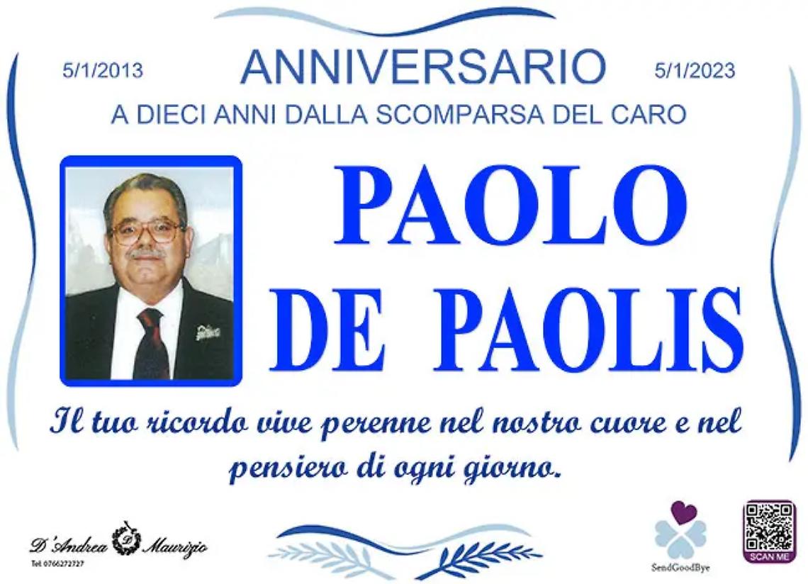 PAOLO DE PAOLIS - Anniversario