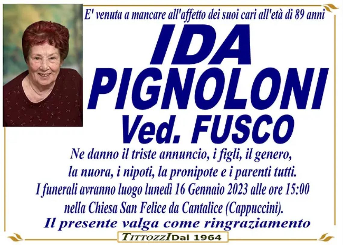 IDA PIGNOLONI ved. FUSCO