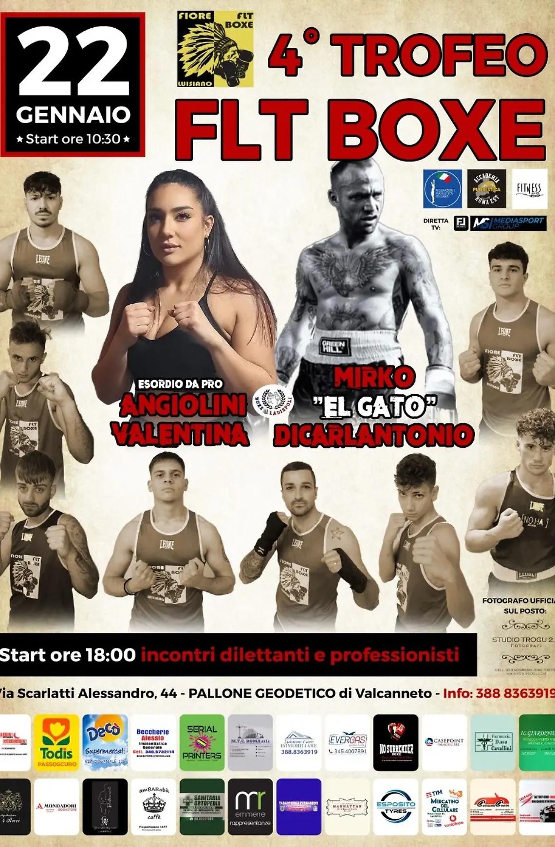 Quarto Trofeo FLT Boxe, dilettanti e due match Pro