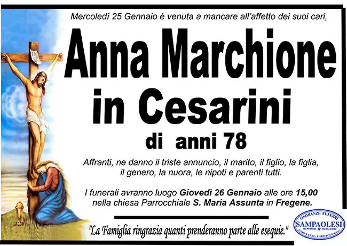 ANNA MARCHIONE in CESARINI di anni 76