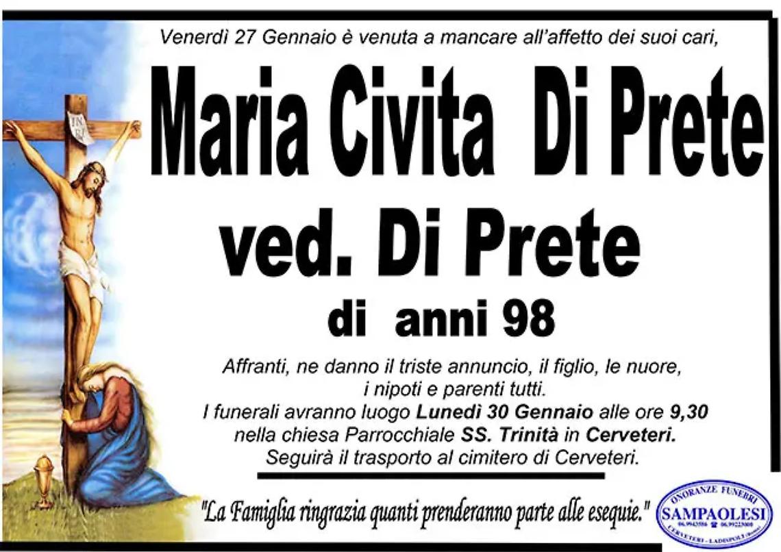 MARIA CIVITA DI PRETE ved. DI PRETE di anni 98