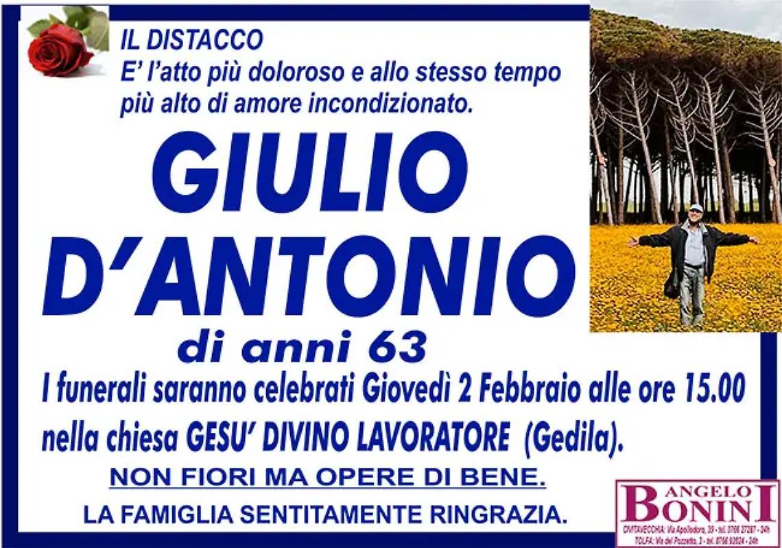 GIULIO D'ANTONIO di anni 63