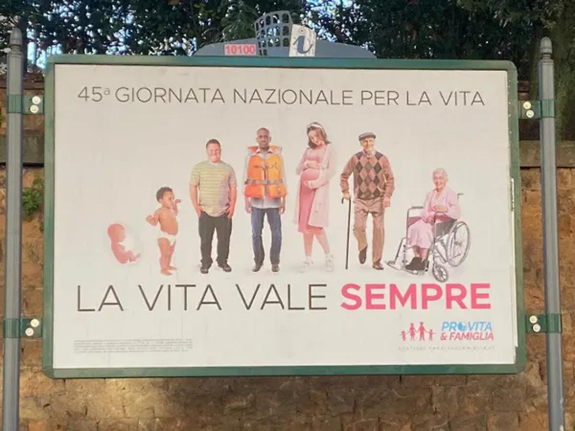 &ldquo;La Vita vale sempre&rdquo;, partita ieri la campagna affissioni