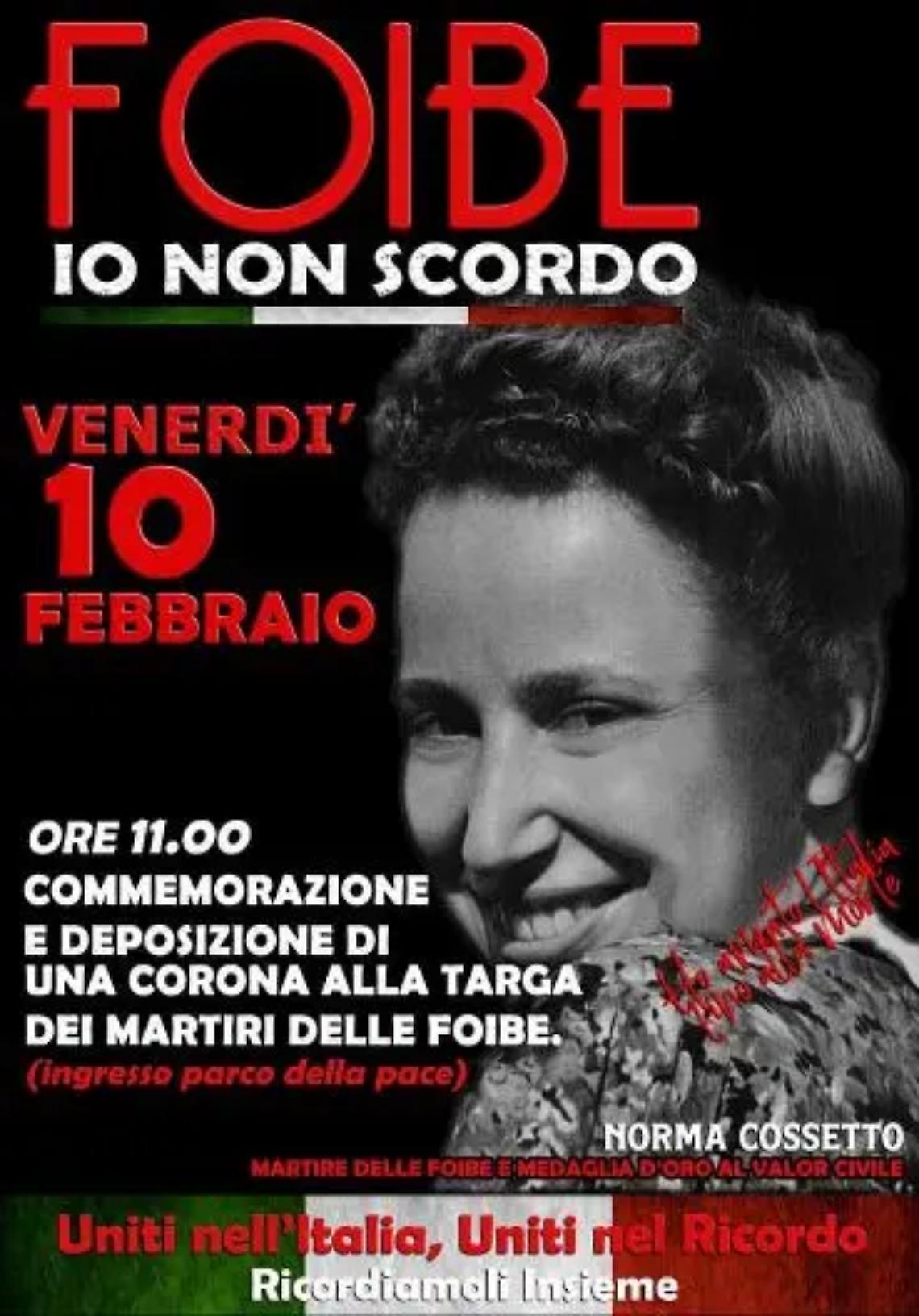Tolfa commemora la Giornata del Ricordo dei Martiri delle Foibe