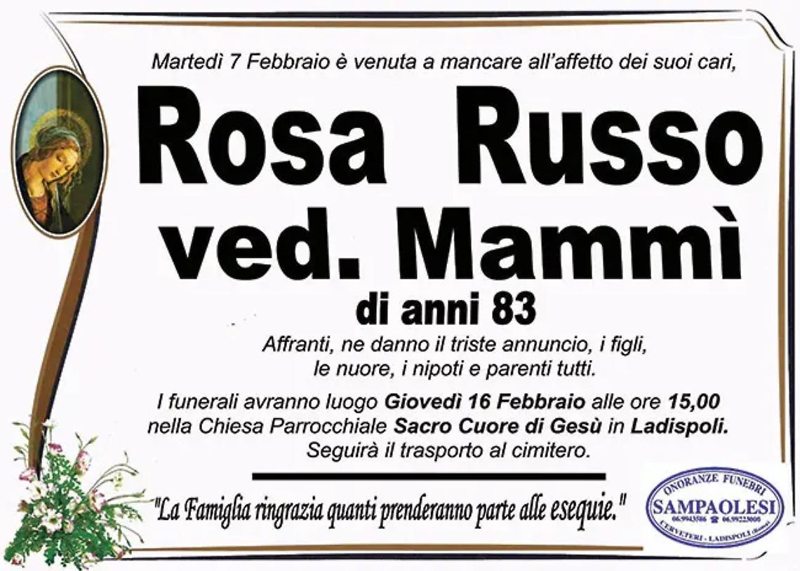 ROSA RUSSO ved. MAMM&Iacute; di anni 83