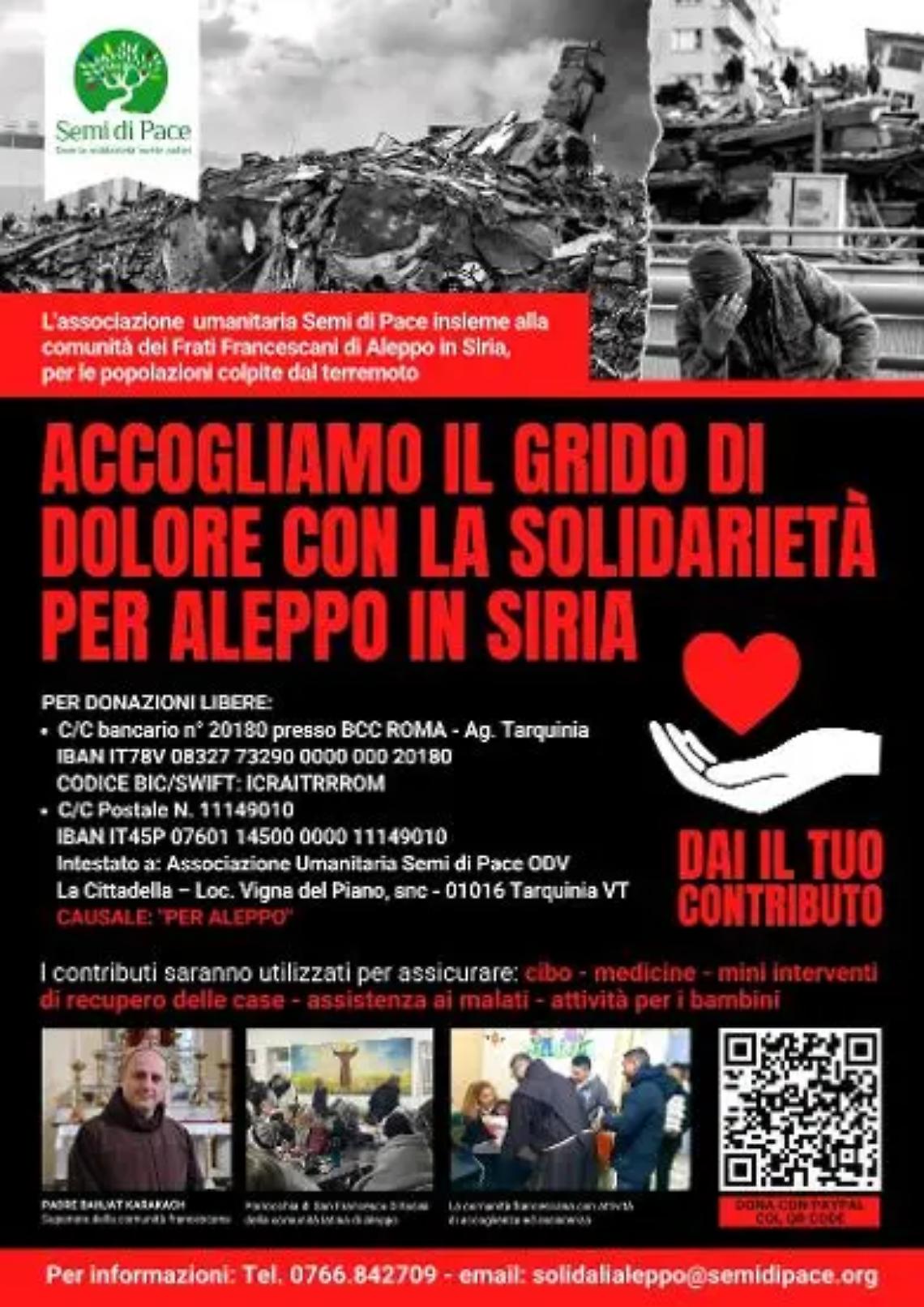 Semi di pace: &laquo;Rompiamo il silenzio sulla Siria&raquo;