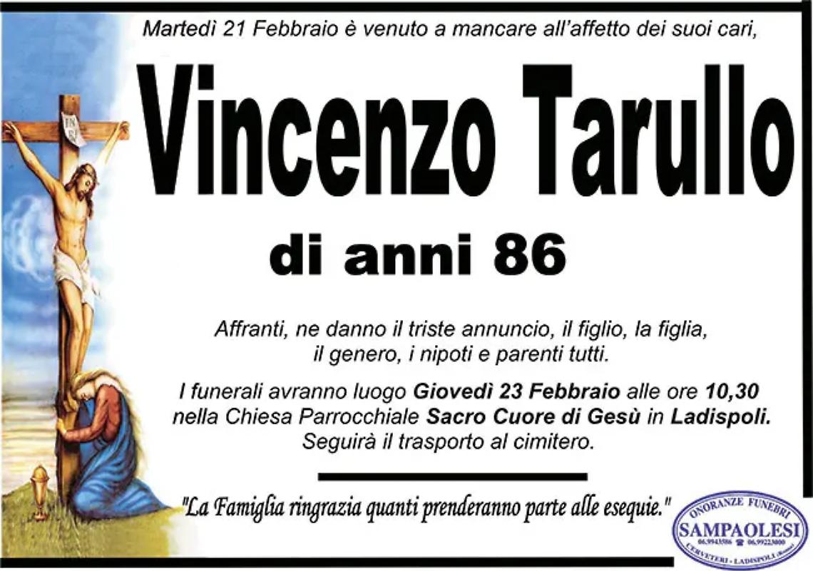 VINCENZO TARULLO di anni 86