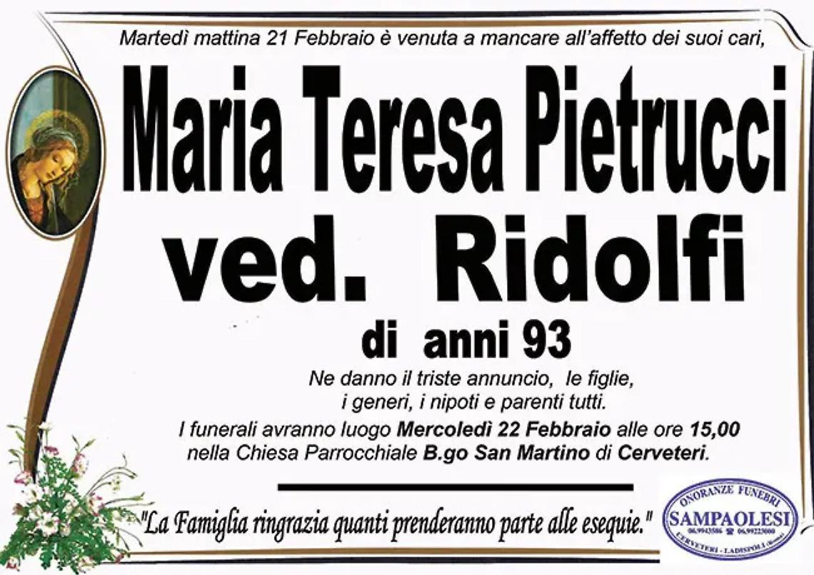 MARIA TERESA PIETRUCCI ved. RIDOLFI di anni 93