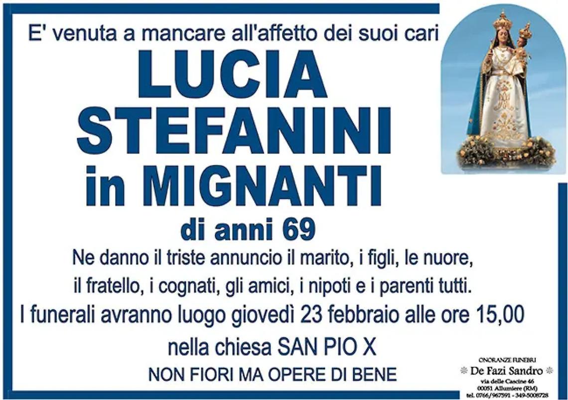 LUCIA STEFANINI in MIGNANTI di anni 69