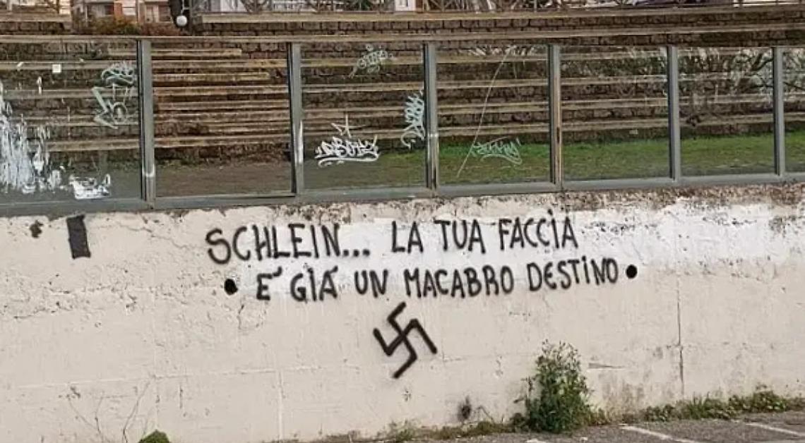 Alle Fortezze una svastica contro Ely Schlein