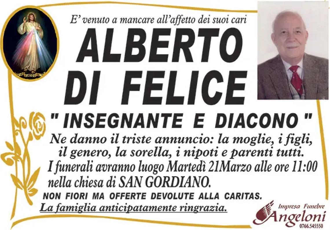 ALBERTO DI FELICE &ldquo;Insegnante e diacono&rdquo;