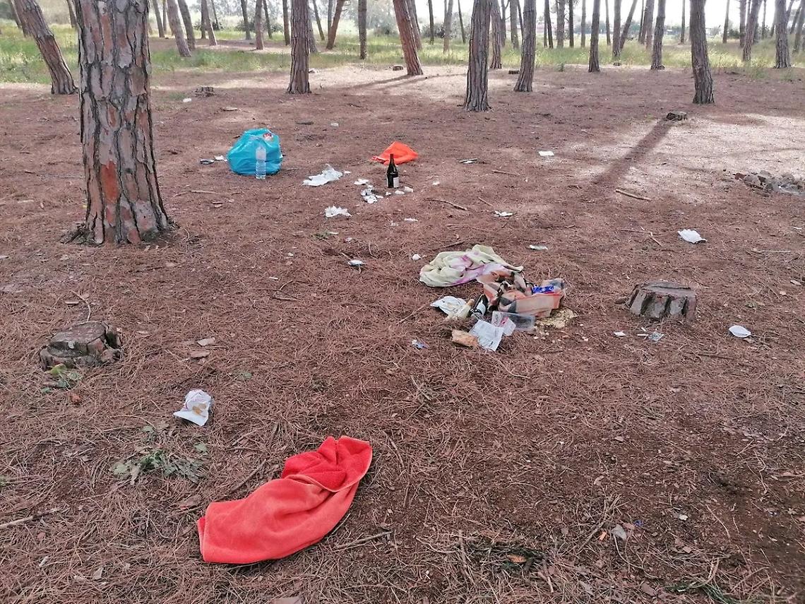 Buste e rifiuti abbandonati alla Frasca