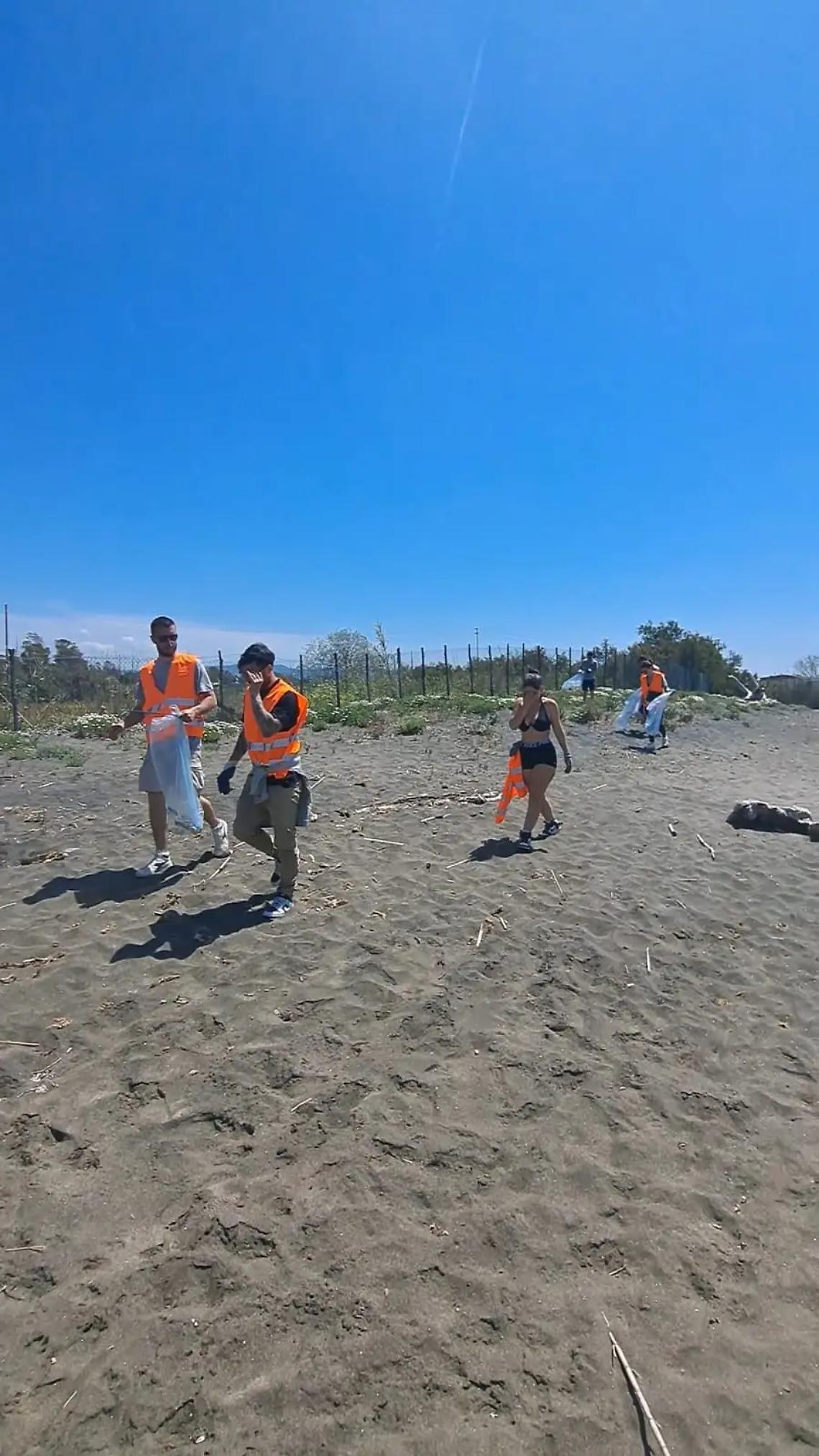 Il &ldquo;cinghiale bianco&rdquo; arriva in spiaggia e pulisce le Saline di Tarquinia
