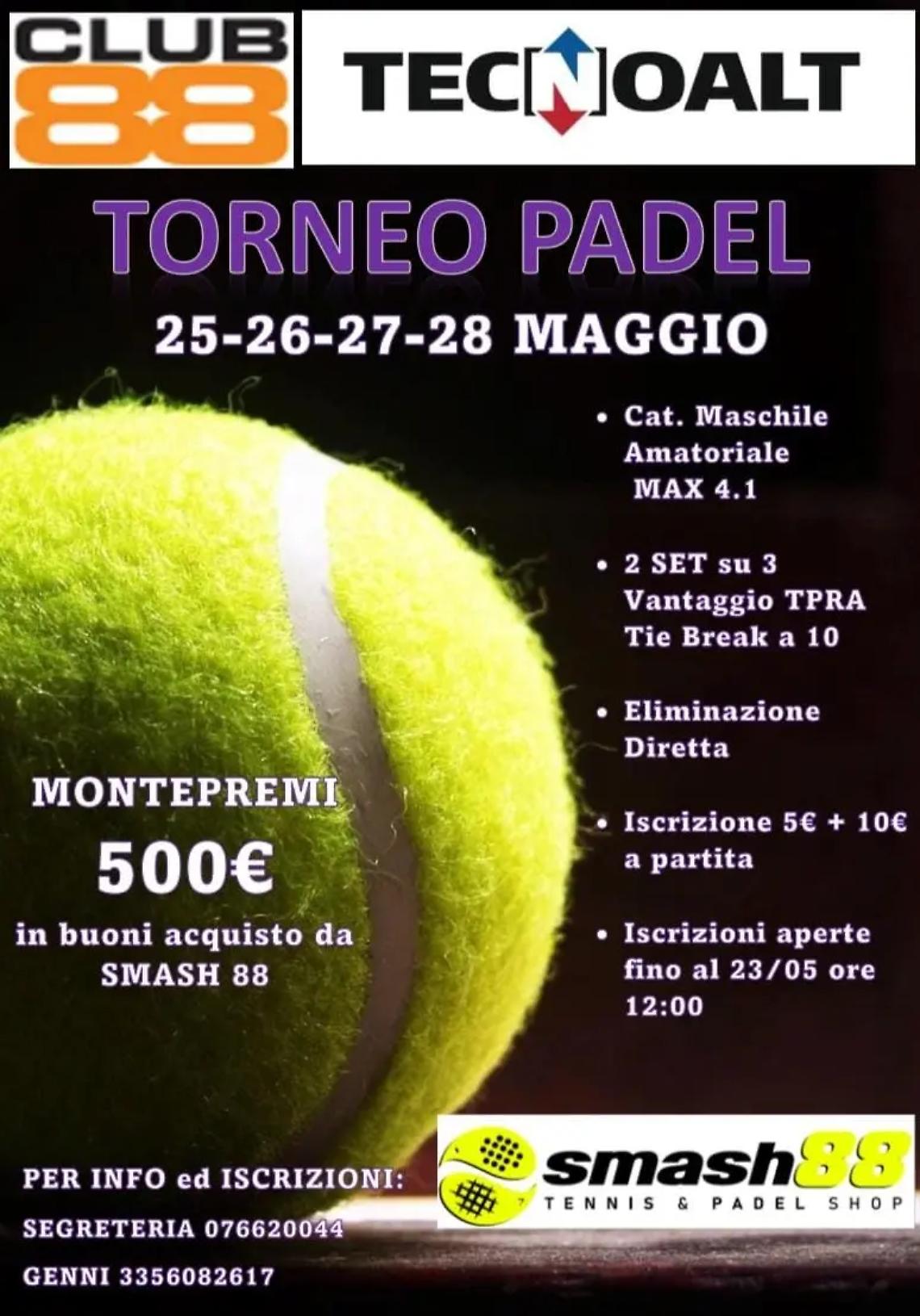 Sui campi del Club 88 il &ldquo;Torneo Padel&rdquo;