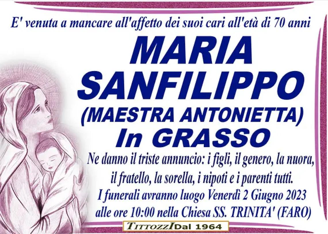 MARIA SANFILIPPO (MAESTRA ANTONIETTA) in GRASSO