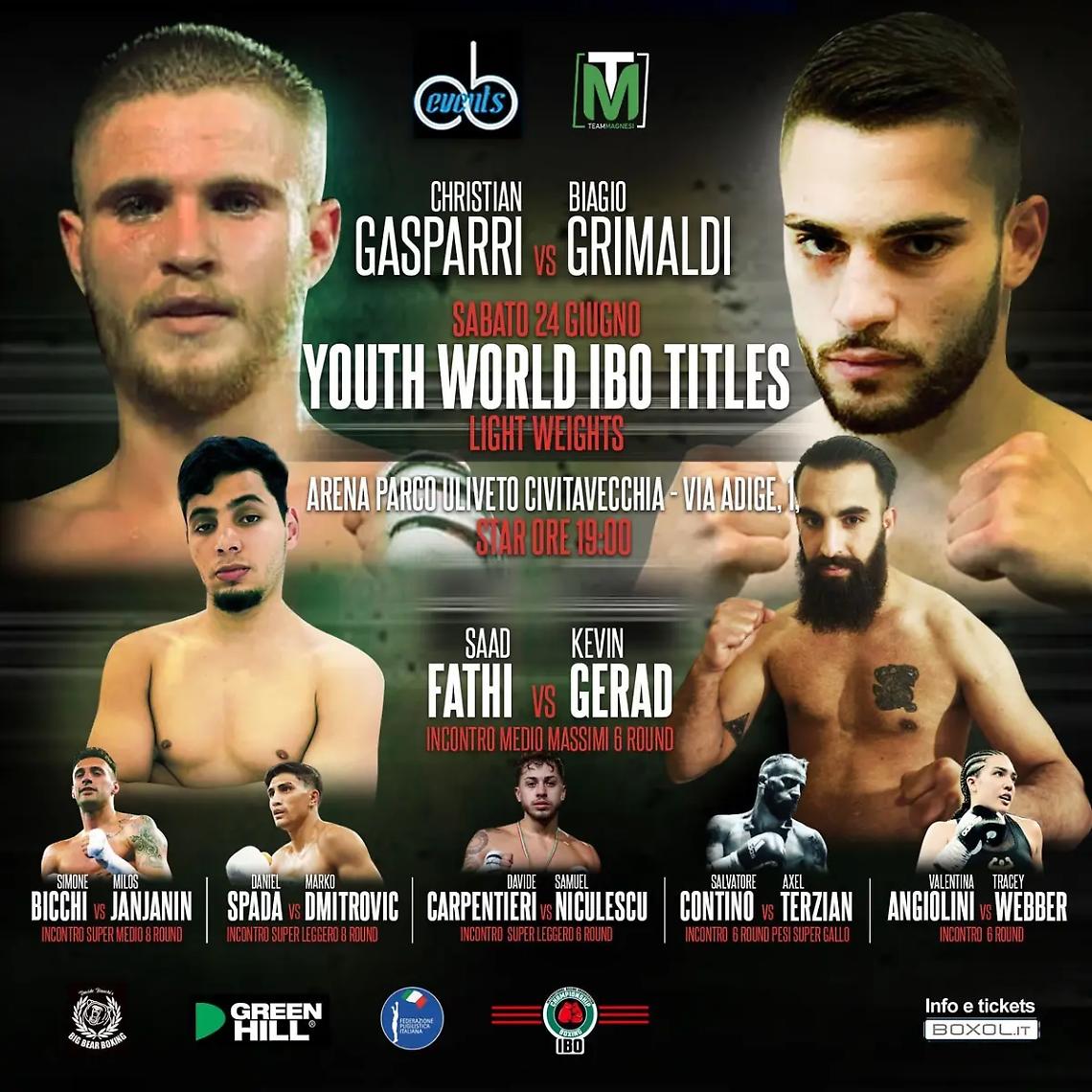 Gasparri difende il Mondiale Youth IBO