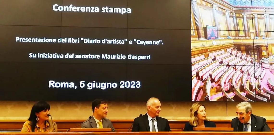 Del Monte e Bisozzi in Senato per presentare i loro libri &ldquo;Diario d&rsquo;artista&rdquo; e &ldquo;Cayenne&rdquo;