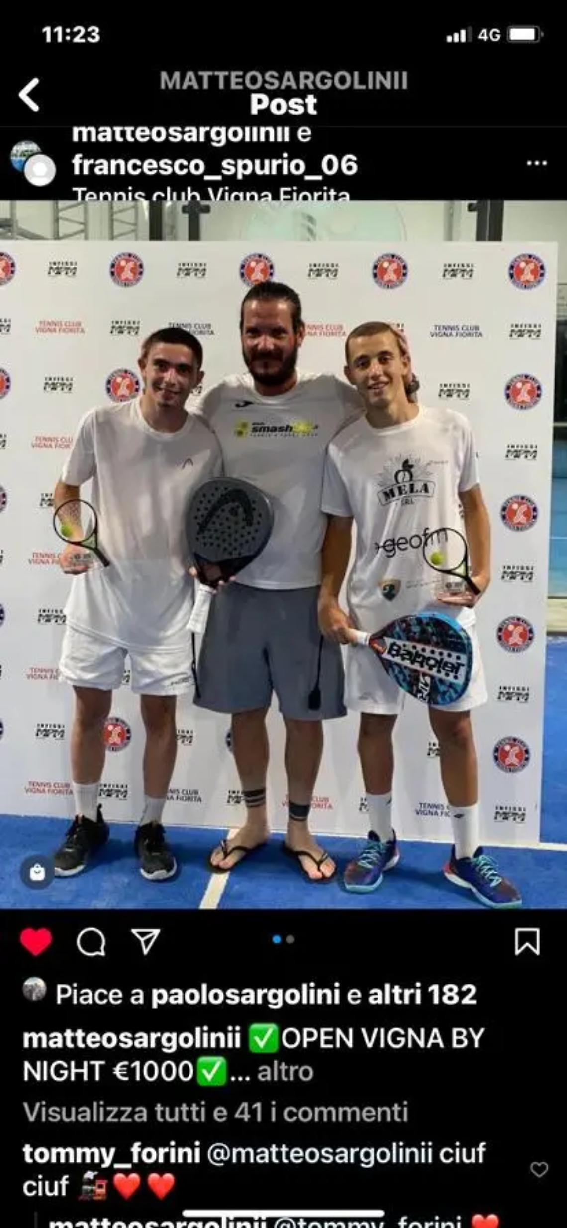 Matteo Sargolini e Francesco Spurio vincono l&rsquo;Open Vigna di Roma