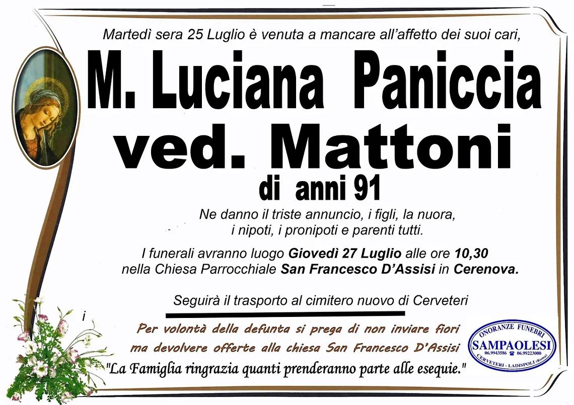 M. LUCIANA PANICCIA ved. MATTONI