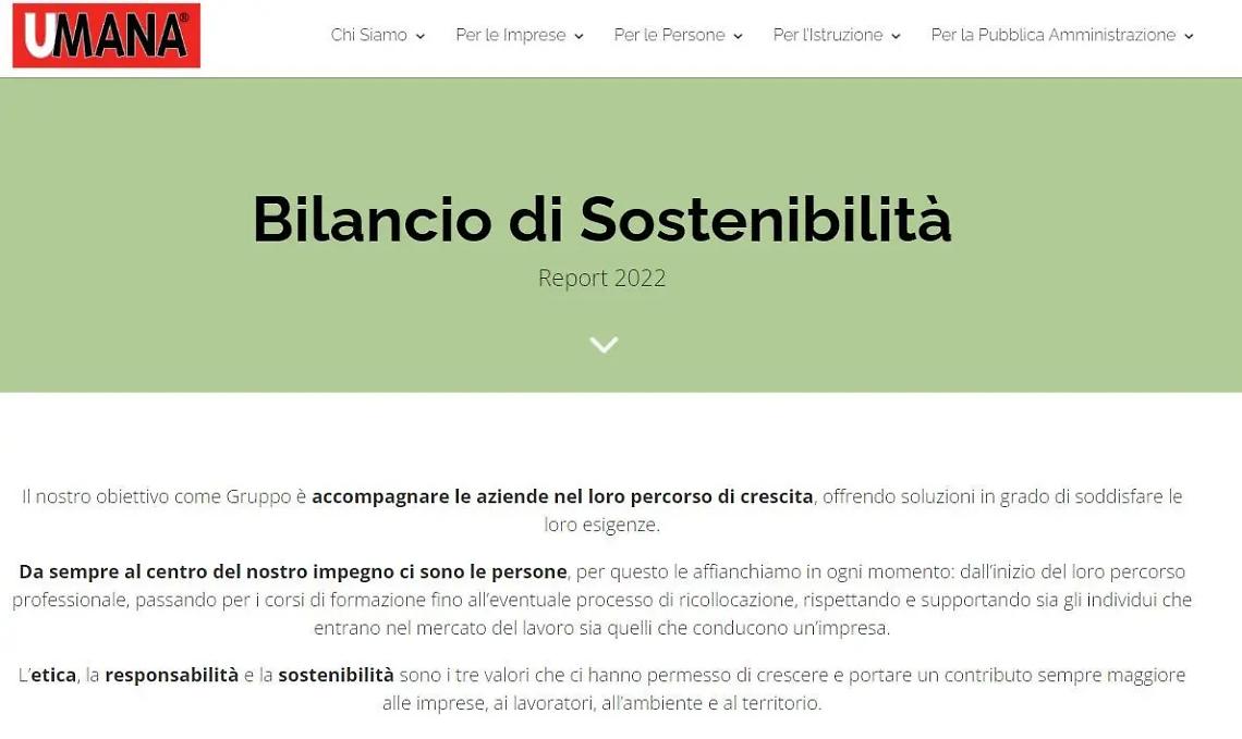 Umana, pubblicato il nuovo bilancio di sostenibilit&agrave;