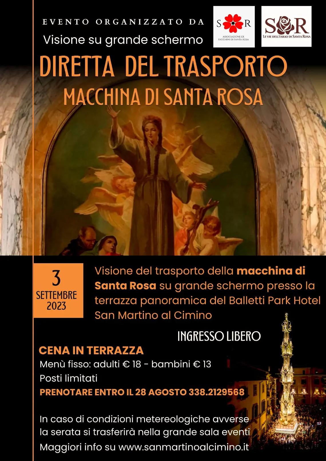 Viterbo: maxischermo a San Martino al Cimino per il Trasporto