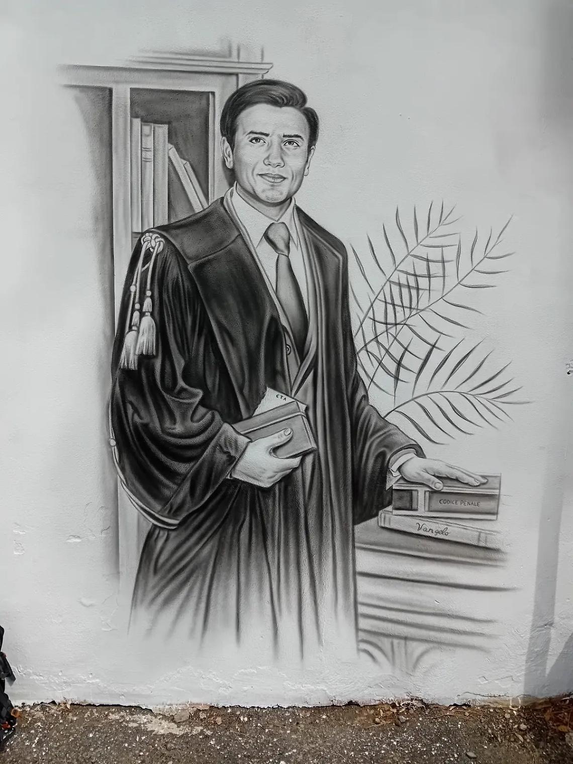 Dopo Falcone e Borsellino, arriva il murales dedicato al giudice Livatino