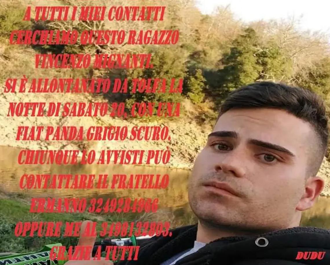 Scomparso da Tolfa: apprensione per il giovane Vincenzo Mignanti