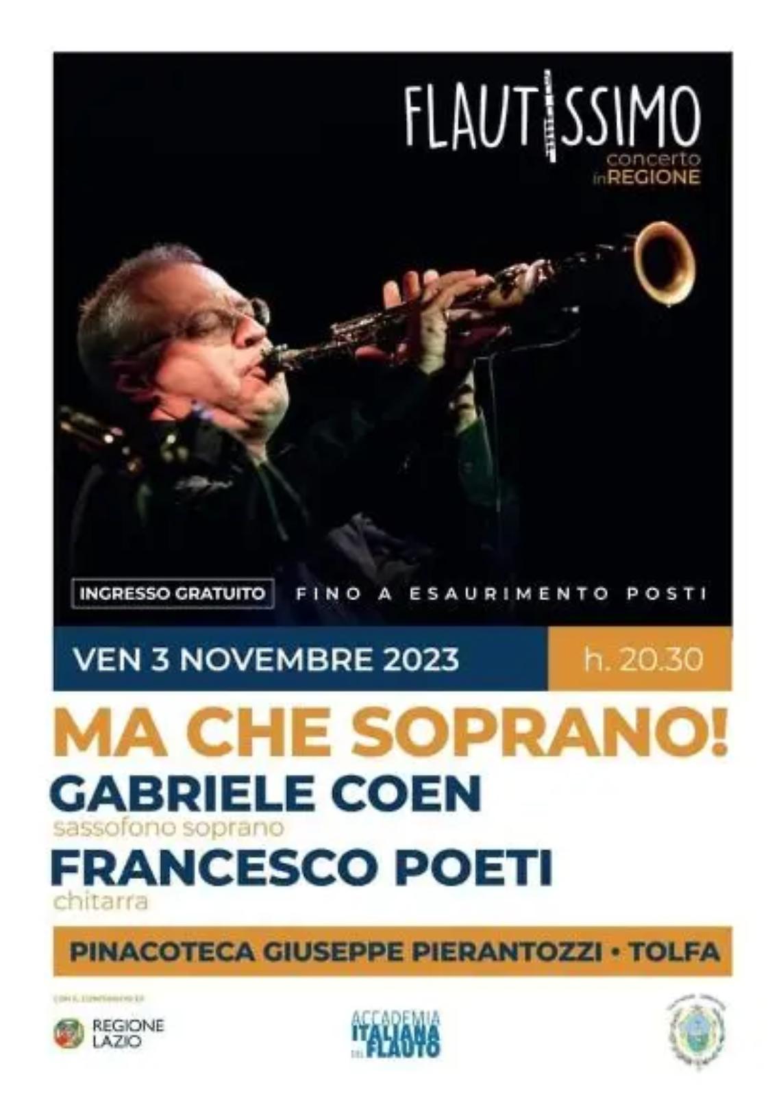 Flautissimo, domani concerto presso la Pinacoteca Giuseppe Pierantozzi di Tolfa