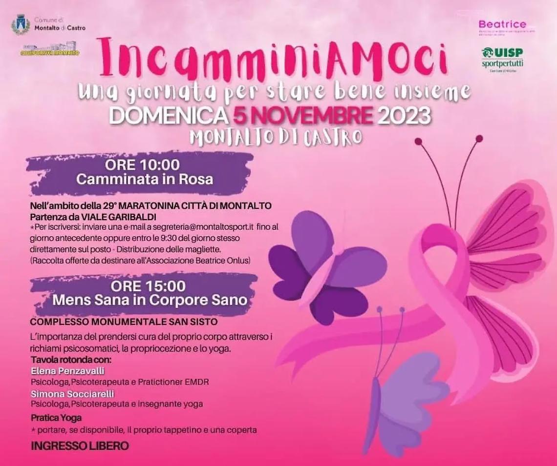 Montalto, domenica 5 novembre la camminata in rosa