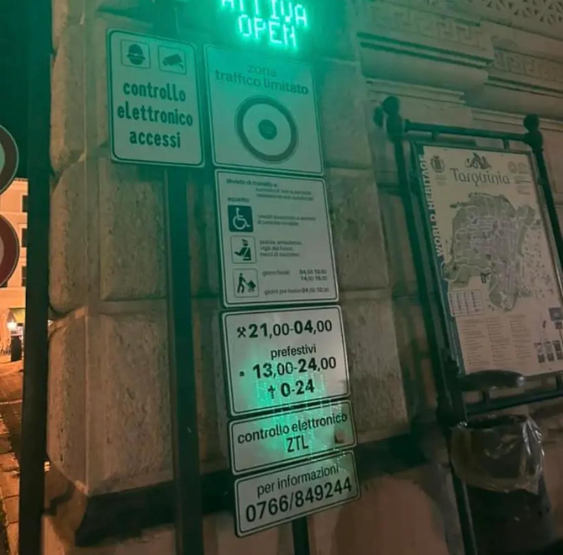 Ztl Tarquinia, permessi temporanei di accesso al centro storico: attivato il portale web