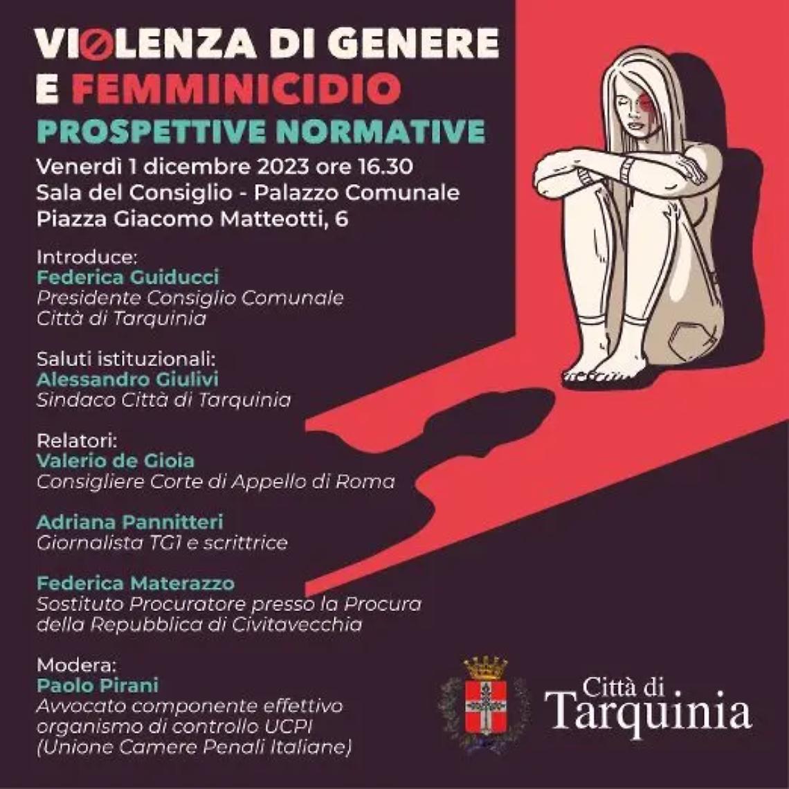 Convegno a Tarquinia: &ldquo;Violenza di genere e femminicidio: prospettive normative&rdquo;
