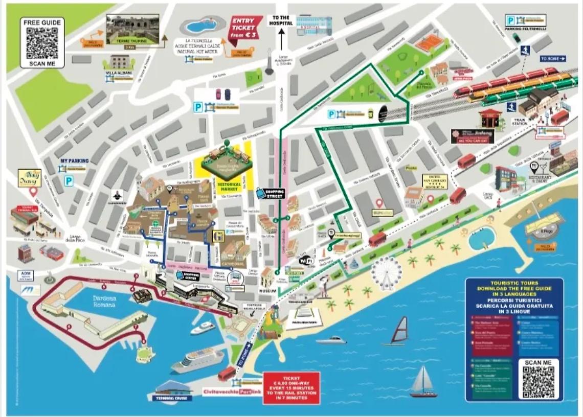 Turismo: ecco la nuova mappa illustrata del centro di Civitavecchia