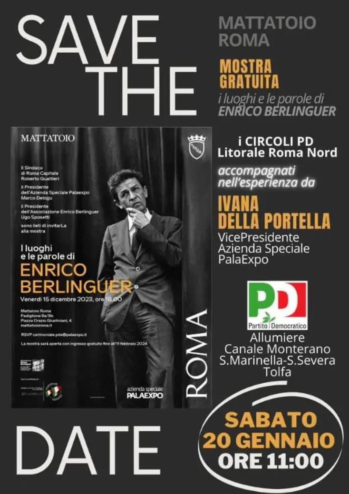 Pd in visita a Roma alla mostra dedicata a Enrico Berlinguer