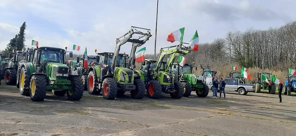 Gli agricoltori della Tuscia arrivati a Roma