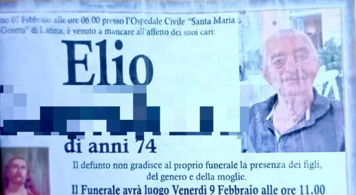 &laquo;Non voglio moglie e figli al mio funerale&raquo;