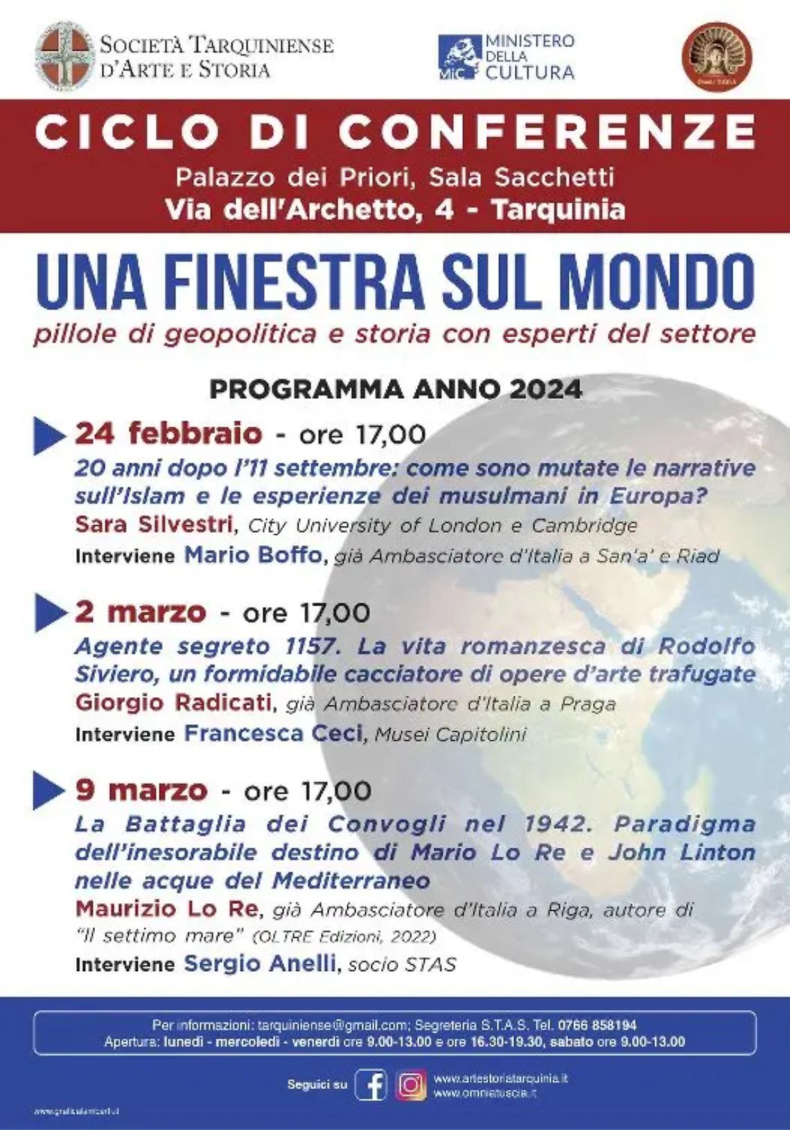 Tarquinia, prende il via la seconda edizione di conferenze su geopolitica e politiche internazionali